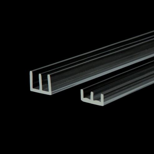 Acrylglas E-profil Führungschienenprofil Grünke wunschlänge für 3 und 4mm - acrylic-store.de