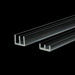 E-Profil farblos klar Führungsschienenprofil (1m) Set für 3-4 mm Stärke