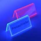 Preisaufsteller X-Large Fluoreszierend Rot und Blau 01
